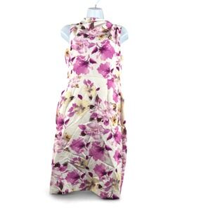 Black Halo Womens Pabla Floral Cocktail Sheath Dress Sz 4